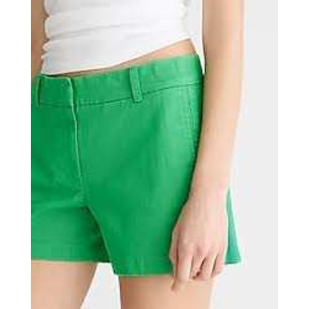 J.Crew Broken-In Chino‎ Shorts Bright Green Casual Pocketed Cotton - Size 6